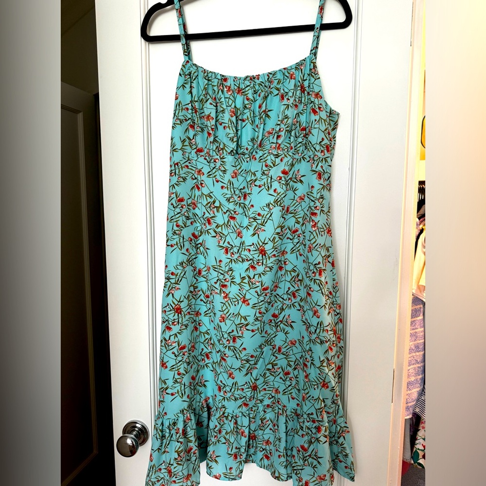 Mid length coral blue dress